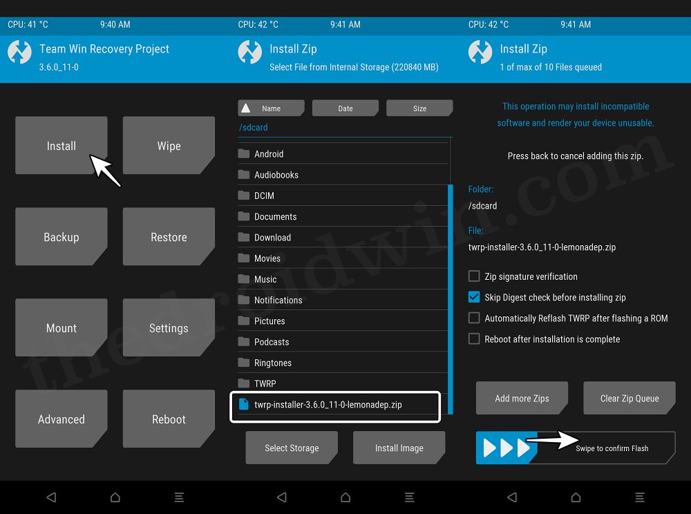 install twrp zip android