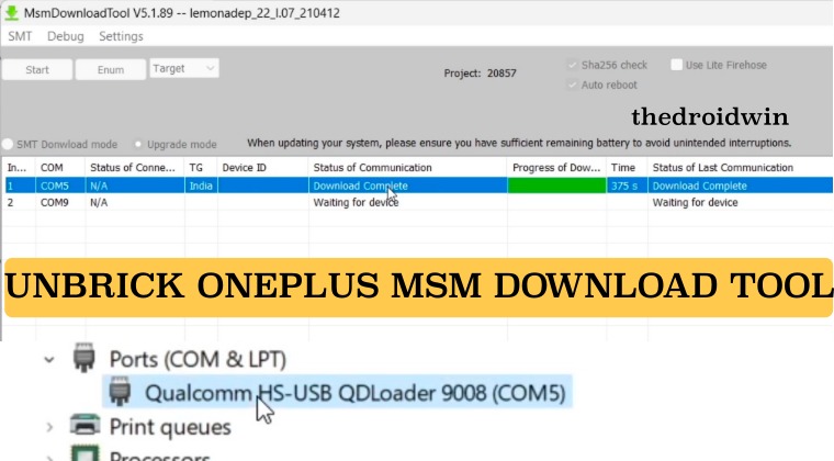 unbrick oneplus msm download tool