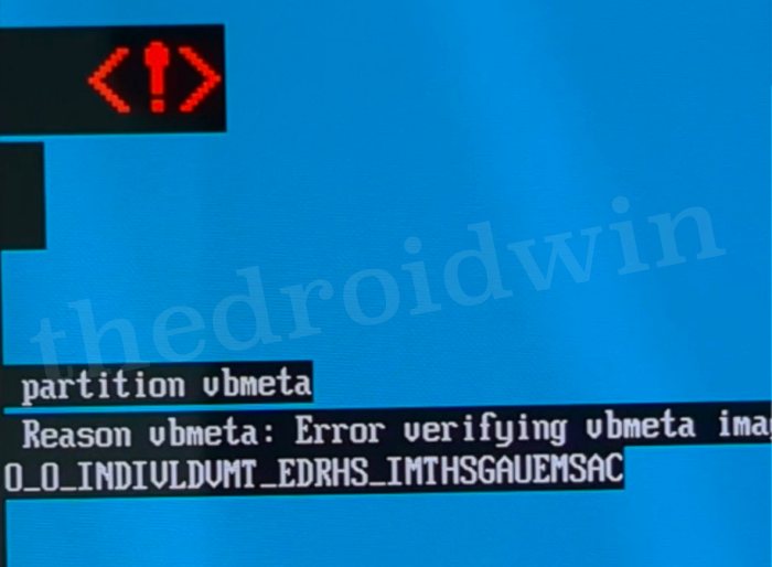 Error Verifying Vbmeta Image
