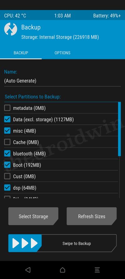 twrp nandroid backup