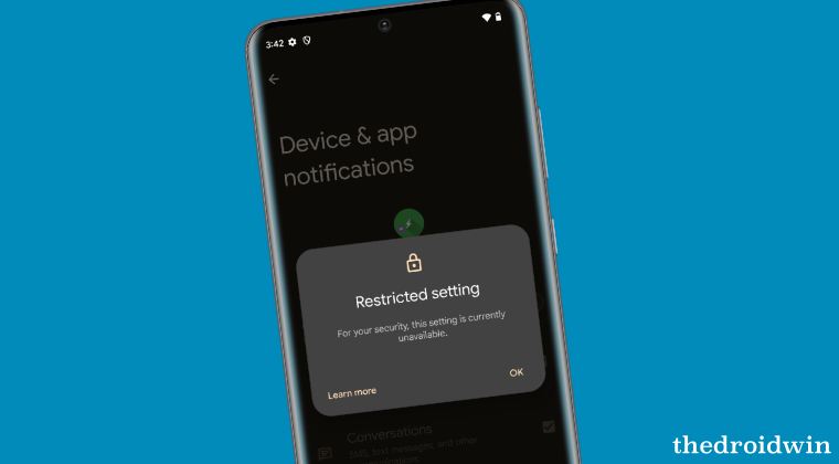 Restricted Settings android