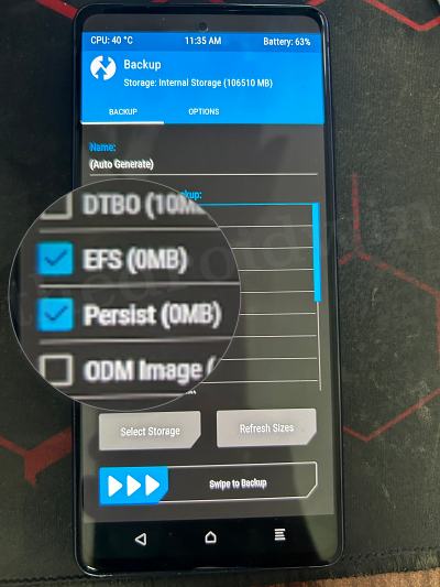twrp nandroid backup not working