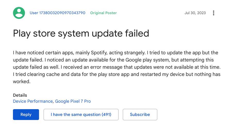 Cannot Install Google Play System Update
